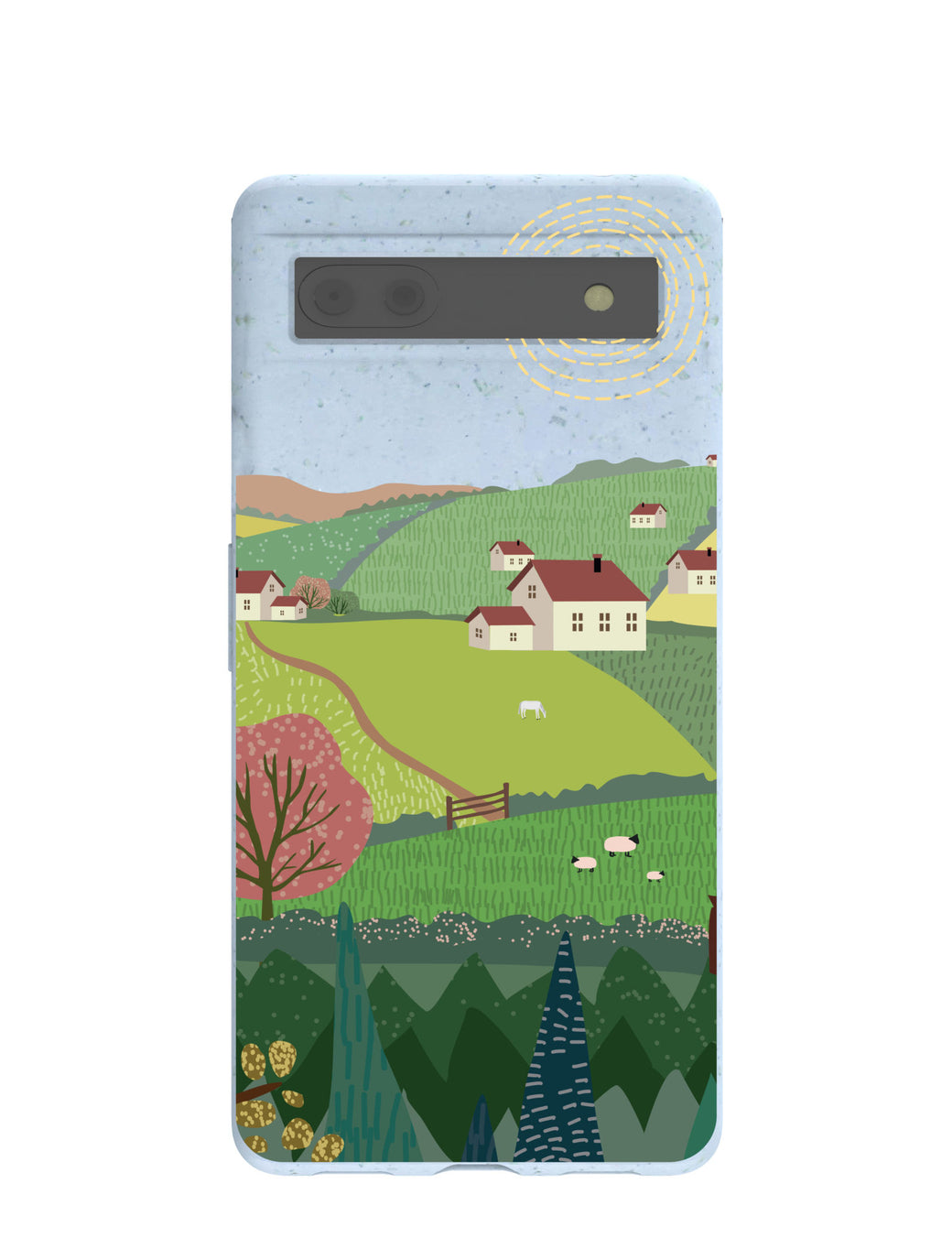 Powder Blue Sunny Countryside Google Pixel 6a Case