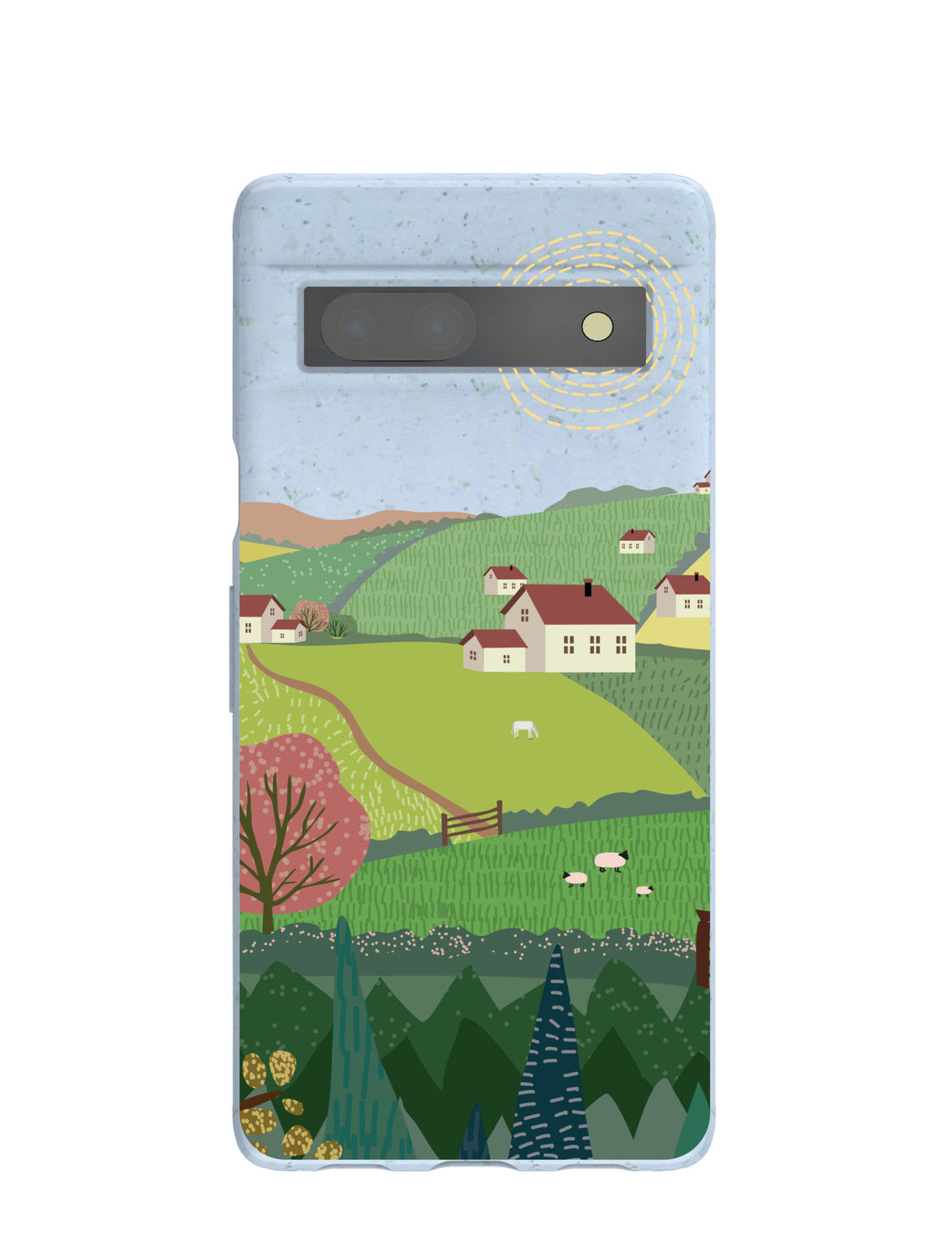 Powder Blue Sunny Countryside Google Pixel 7a Case