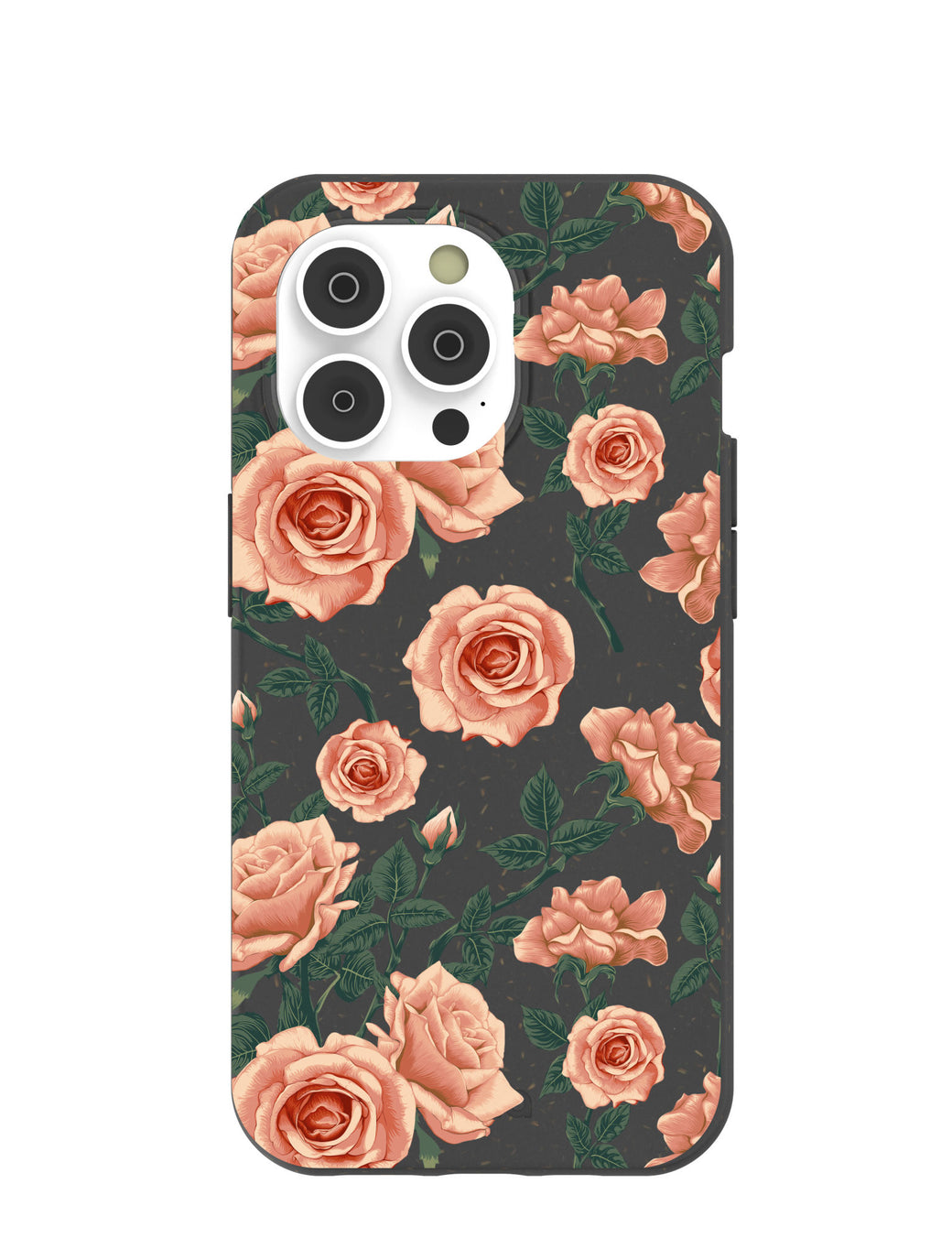 Black Vintage roses iPhone 14 Pro Case with MagSafe Module