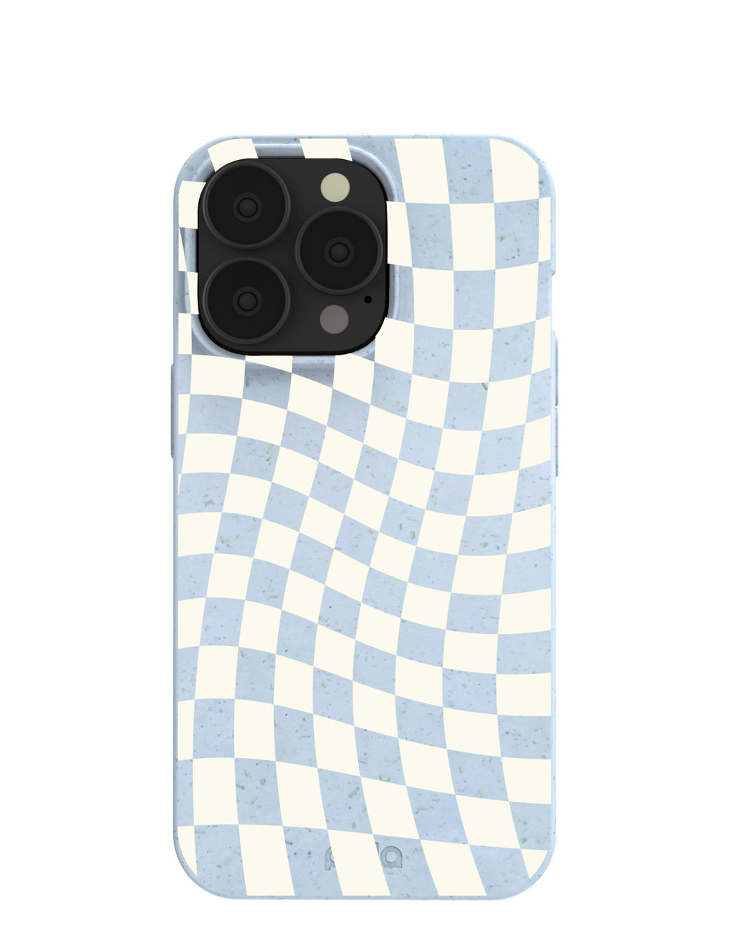 Powder Blue Warped Checkers iPhone 13 Pro Case