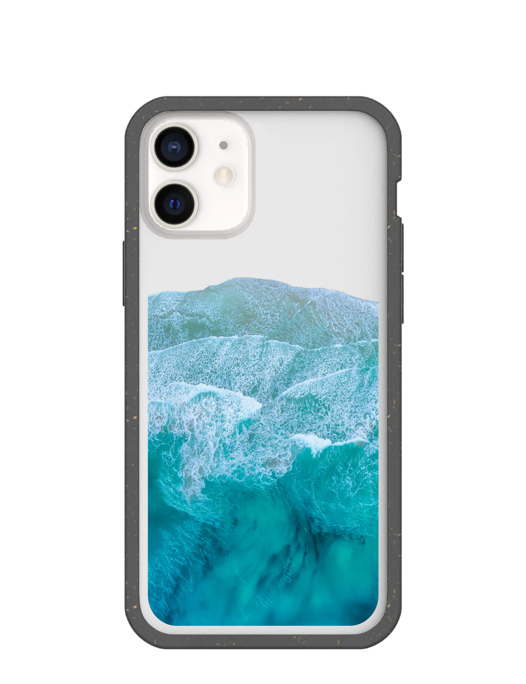 Clear Waves iPhone 12 Mini Case With Black Ridge